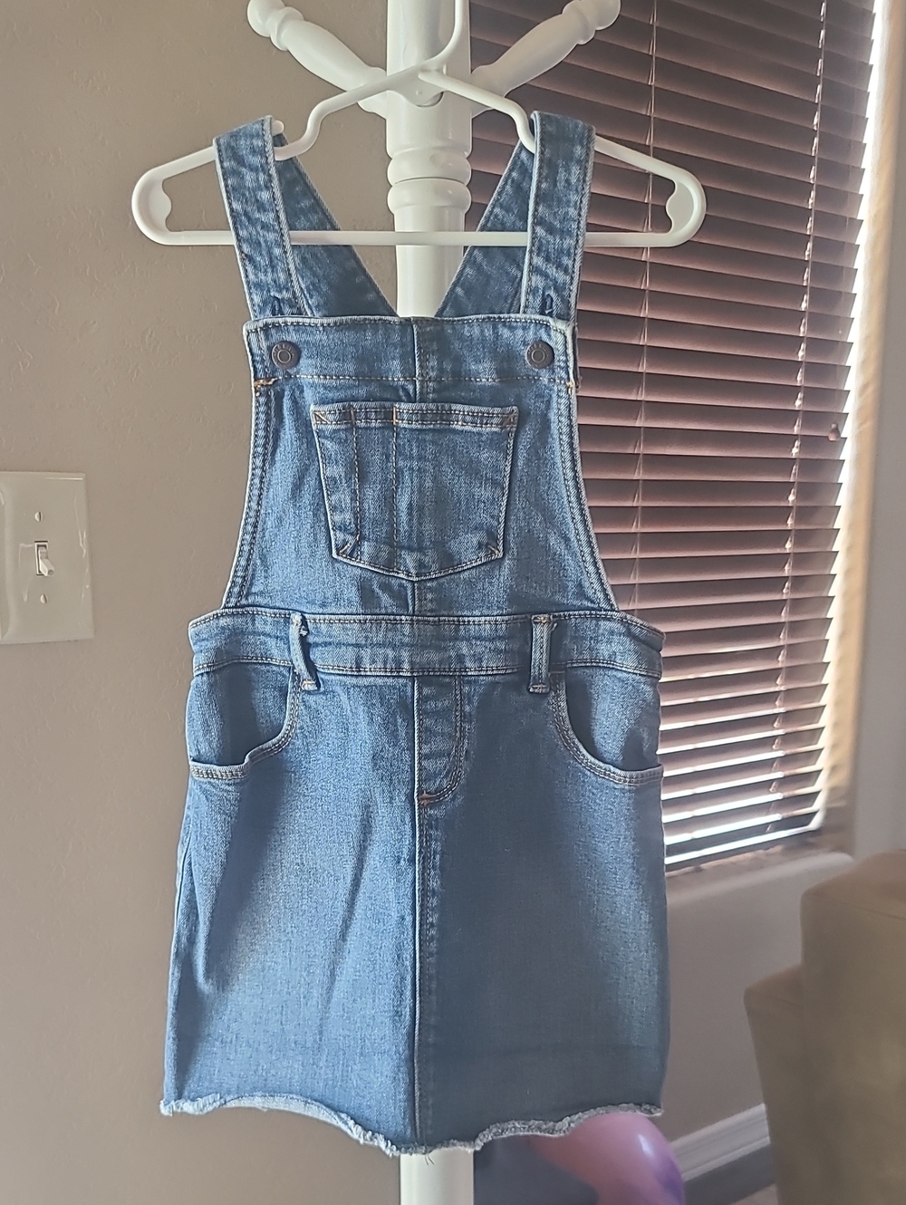 Kids 5T Denim Overall Skirt - Light Blue Jean Pinafore